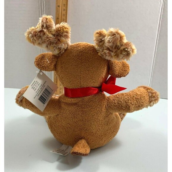 Christmas Reindeer Plush Toy Stuffed Animal Galerie 2002 Stocking Stuffer - Picture 2 of 8
